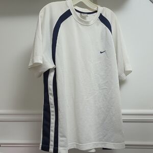 Nike Men's White and Black Sports Shirt XXL